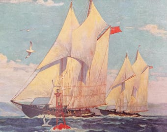 Vintage Tall Sailing Ship Print – Nautical Maritime Wall Decor, Golden Age Vessel Art