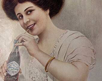 Coca Cola 1909 Calendar Girl Advertisement Reproduction Poster - Etsy