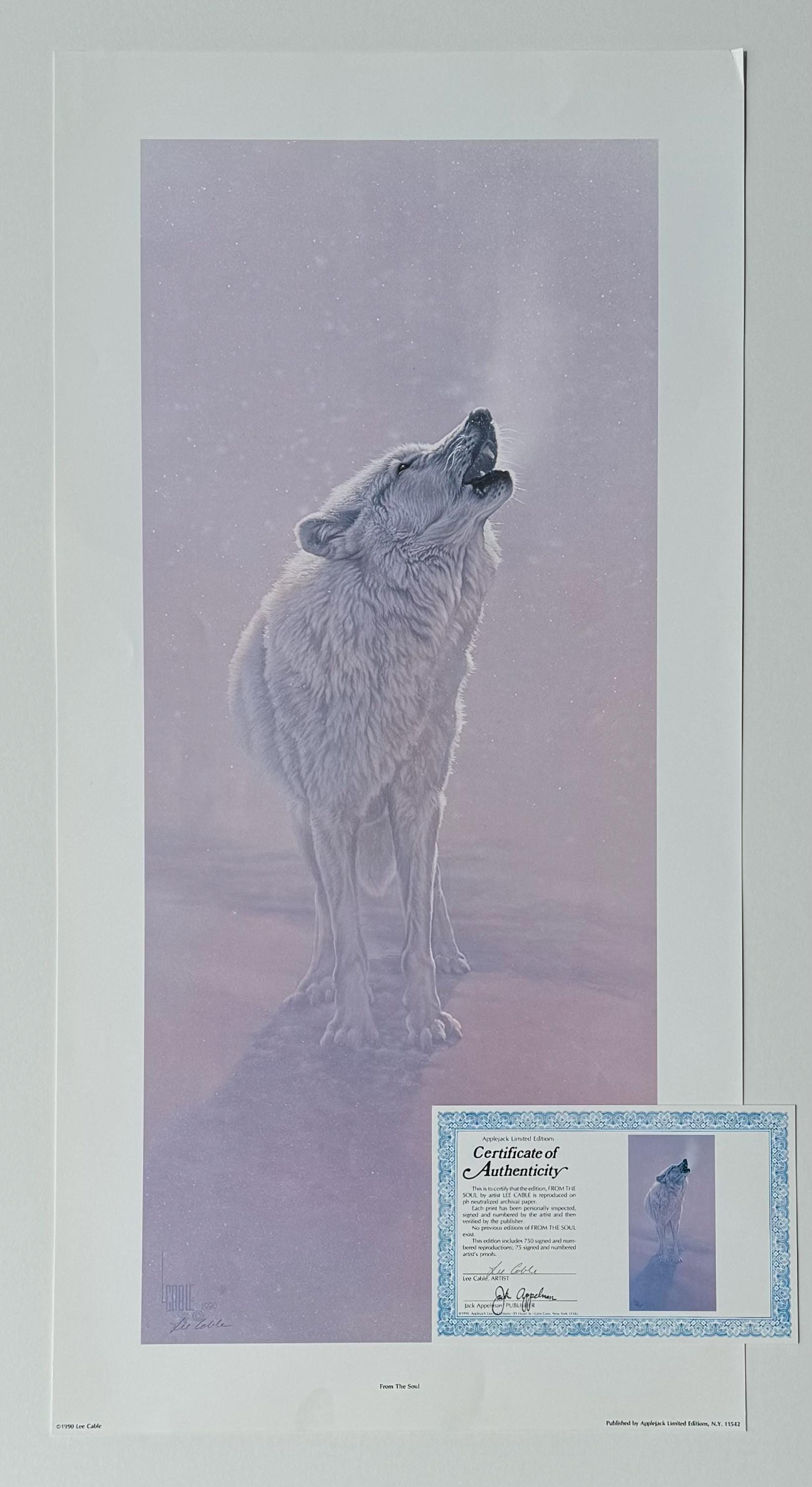 From the Soul, Lee Cable Wolf Print Signed Numbered Wildlife Art