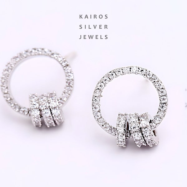 Circle Stud Earrings Etsy