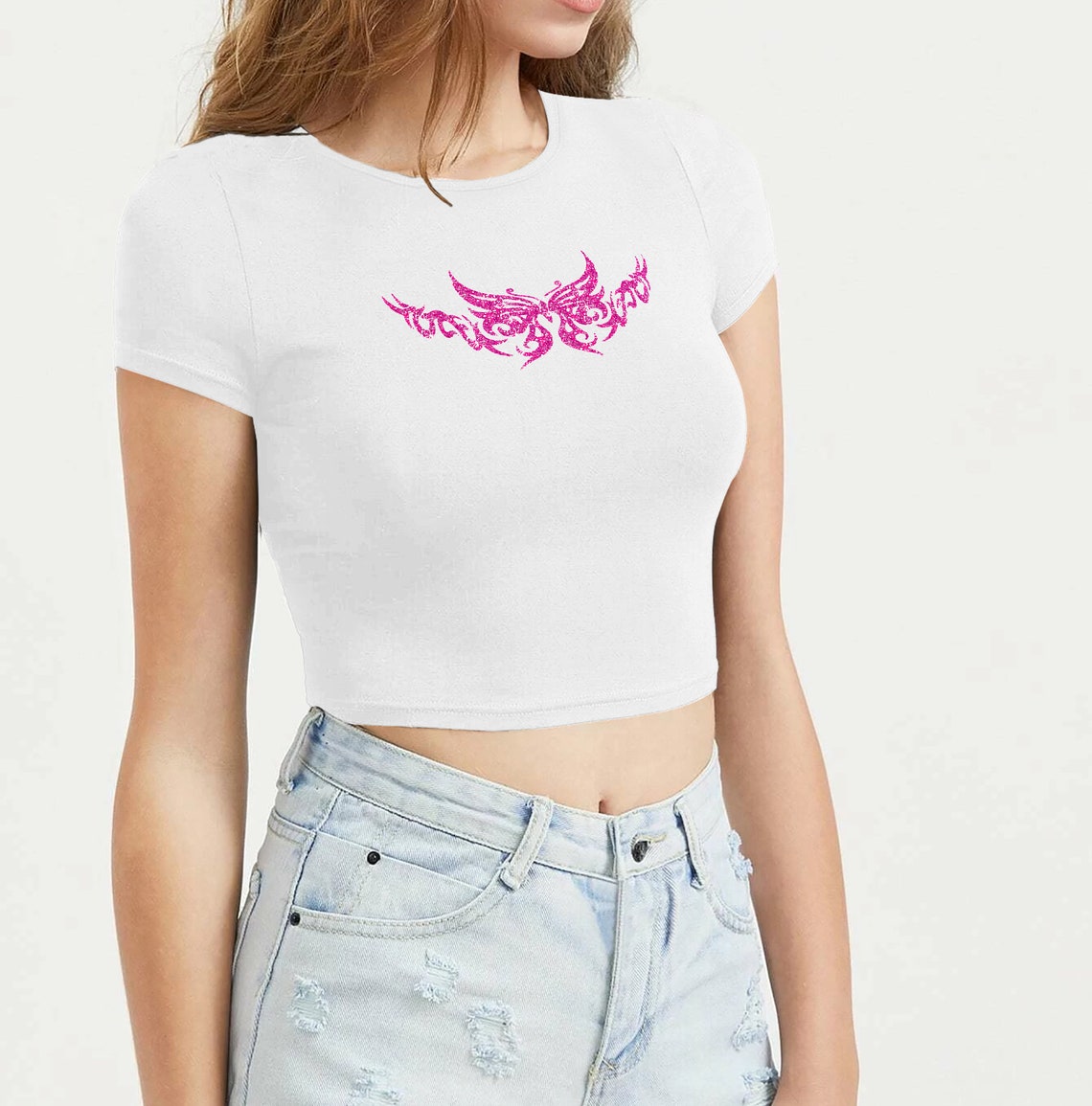 pink y2k crop top