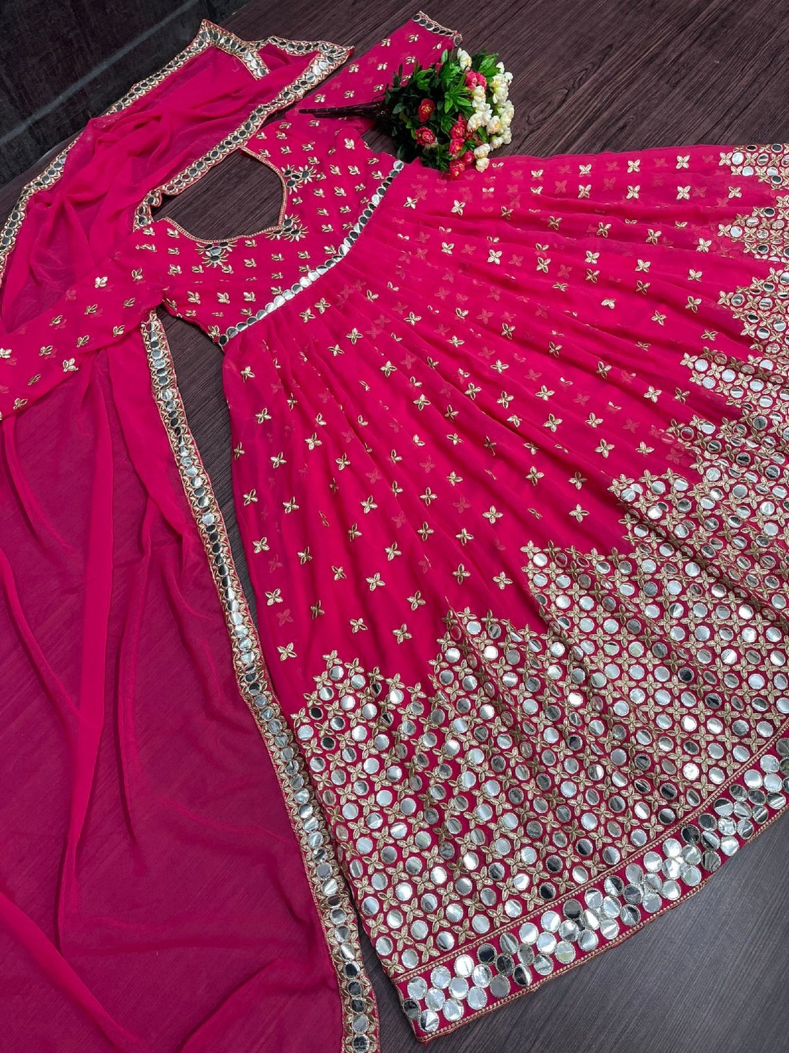 Antique Gold Angrakha Gown