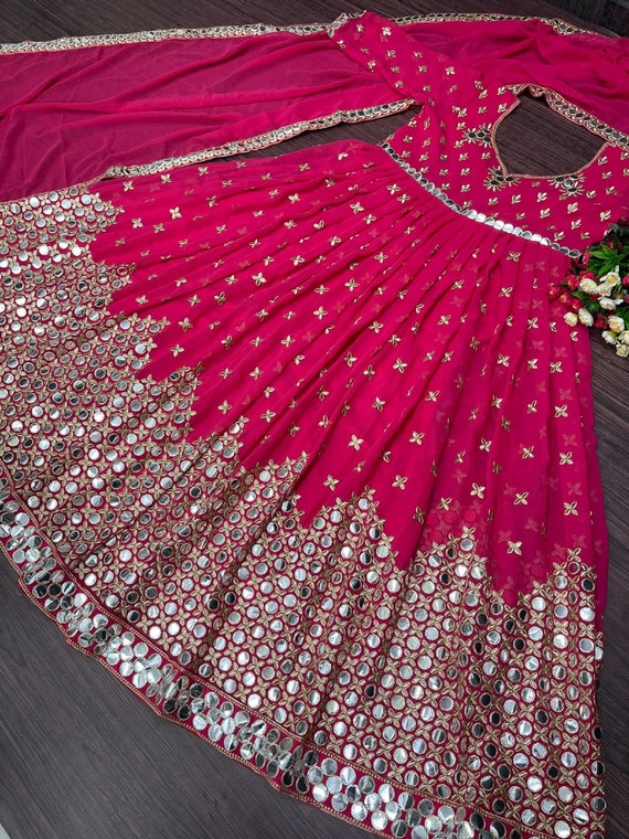 Dark Pink Zari Sequins Embellished Anarkali Kurti Manufacturer Supplier  from Gondia India