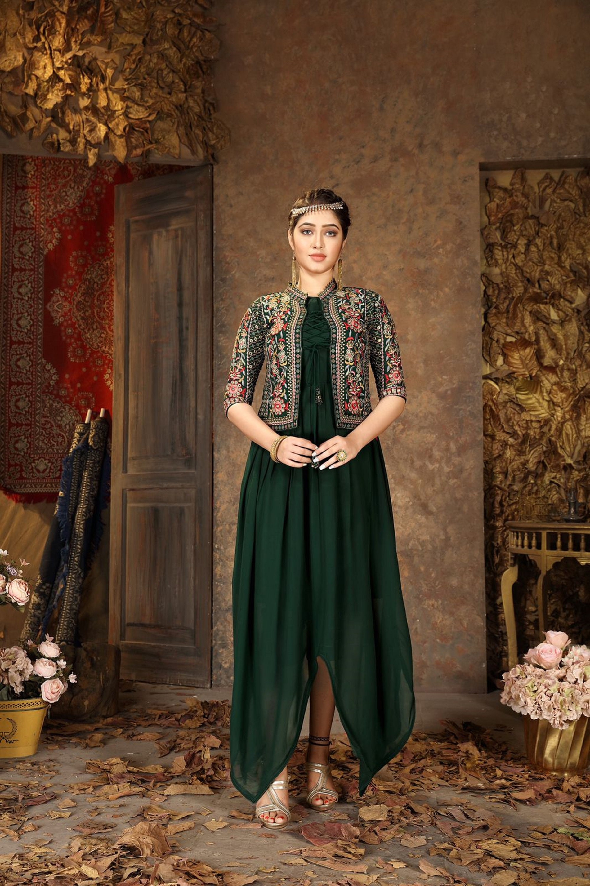 R.k online shopping shops. - Rajasthani koti vol. _The traditionally  embroidered COTTON -made sleeveless jackets are raging in popularity. Team  the multi-colored jackets with long Kurtis or with solid colored shirts and