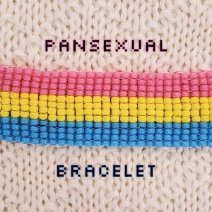 Pansexual Pride hand beaded bracelet, optional custom pronouns, unique bracelet, Pride bracelet, hand beaded custom pride bracelet