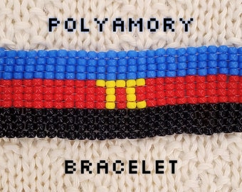 Polyamory Pride Perlenarmband, optional benutzerdefinierte Pronomina, einzigartiges Armband, Pride Armband, Handperlenarmband nach Maß