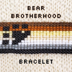 Bear Brotherhood Pride hand beaded bracelet, optional custom pronouns, unique bracelet, Pride bracelet, hand beaded custom pride bracelet