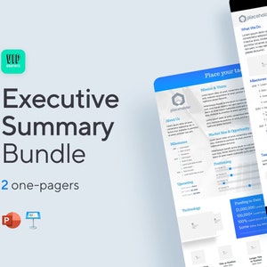 Startup Executive Summary Bundle: One-Page Pitch Presentation Templates for PowerPoint & Keynote