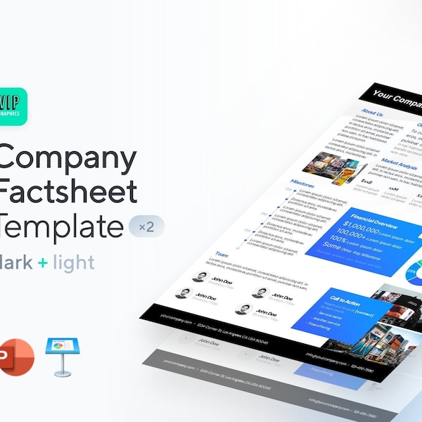 Company Factsheet - One-Page Presentation Template for PowerPoint
