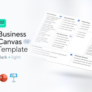 May include: A business canvas template with a blue and white color scheme. The template is divided into nine sections, each with a different heading. The headings are: Key Partners, Key Activities, Key Resources, Value Proposition, Customer Segments, Channels, Customer Relationships, Revenue Streams, and Cost Structure. The template is designed to help businesses develop a comprehensive business plan.
