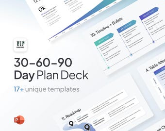 30-60-90 Day Plan Powerpoint Template • Animated slide deck • Team onboarding milestones & action plan presentation