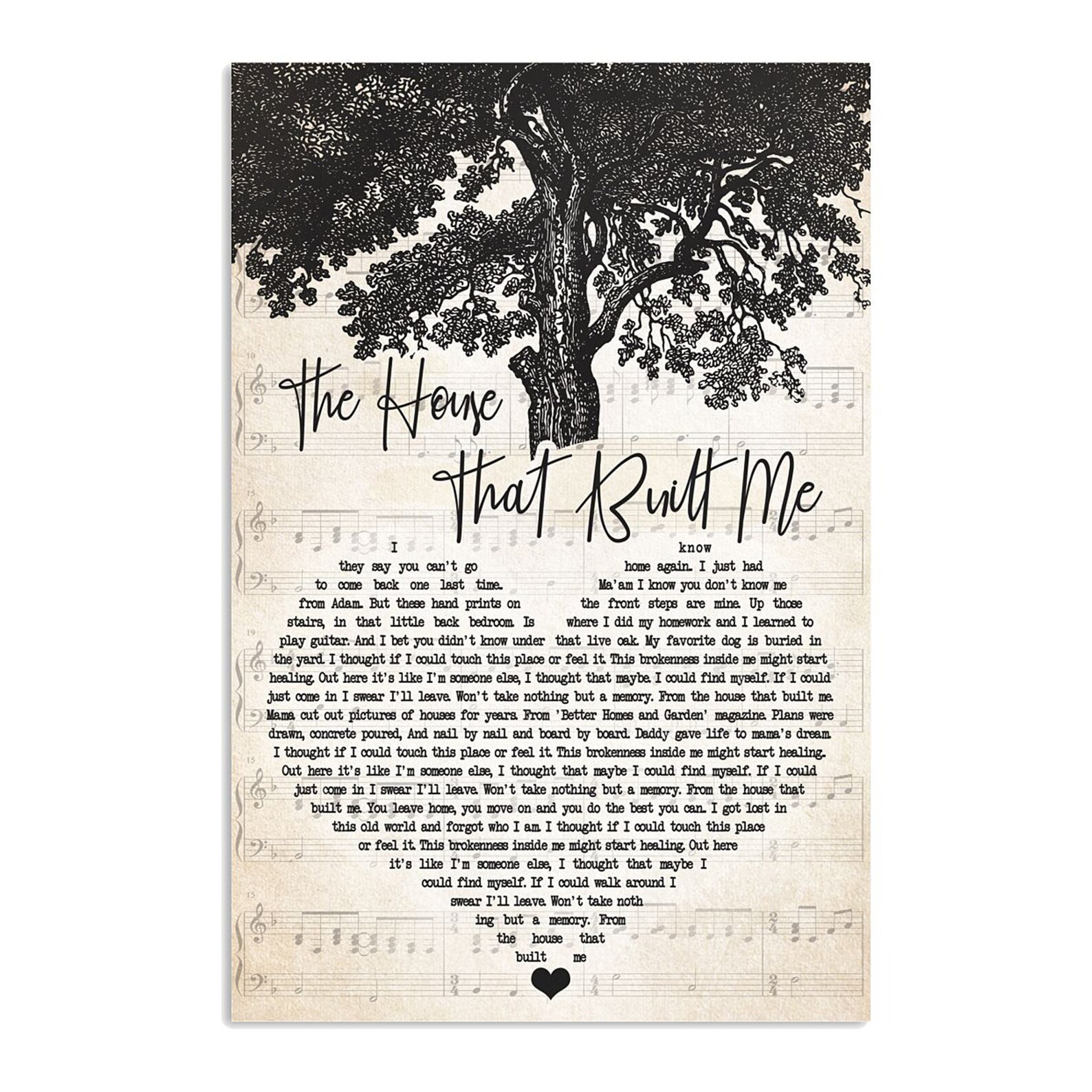 The House That Built Me Lyrics Poster Music Poster Song | Etsy