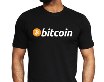 Set of soft black T shirt and Embroidery cap with Bitcoin design in Gold.