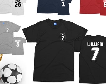Fußball Personalisiertes T-Shirt Kundenspezifisches Fußball-Hemd mit IHREM NAMEN & NUMMER | Men Coach Kit | Kinder Sport Fußball Mannschaft