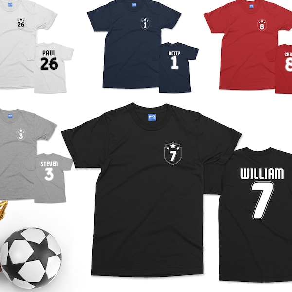 Football Personalised  tshirt Custom Football Shirt with YOUR NAME & NUMBER | Mens Coach Kit | Kids Sports Soccer team