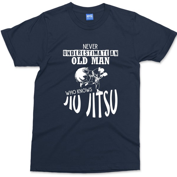 Jiu Jitsu T-shirt Never Underestimate Old man who Knows Jiu Jitsu Karate Martial Arts Combat Sports Fighter Gift For Him