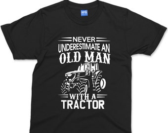 Tractor T-Shirt | Never Underestimate An Old Man | Birthday Gift Farmer Funny Dad Tractor shirt | Fathers Day Gift | Shirt for him Men's