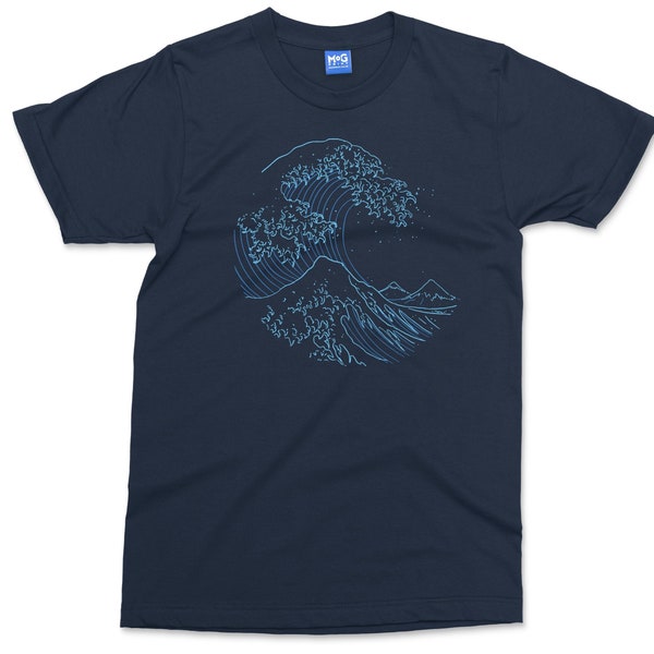 Hokusai The Great Wave t-shirt Esthétique japonais Kanagawa vaporwave art classique océan vague t-shirt