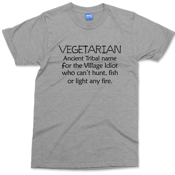 Vegetarian Village Idiot T-shirt Funny Vegan Joke Tee Anti Vegan  Top Rude Sarcastic Plants Vegetarian Lifestyle T shirt