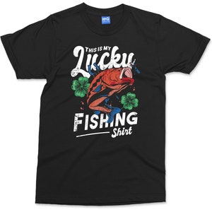 Angeln T-Shirt, Lucky Angeln | Lustiges Fischen T-Shirt für Männer | Angeln Geschenke für Fischer Glücksfischen Fischer Lustiges Herren T-Shirt T-Shirt