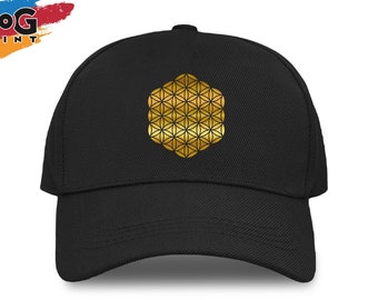 Flower of Life Cap | Sacred Geometry Mandala | Spiritual Gift Hat | Symbolic Unity | Meditation Chakra Healing | Unisex Adult Baseball Cap