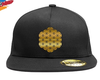 Flower of Life Snapback Cap, Spiritual Sacred Gift Hat For Men, Mandala Flower Classic Sports Cap, Symbolic Psychedelic Meditation Hat