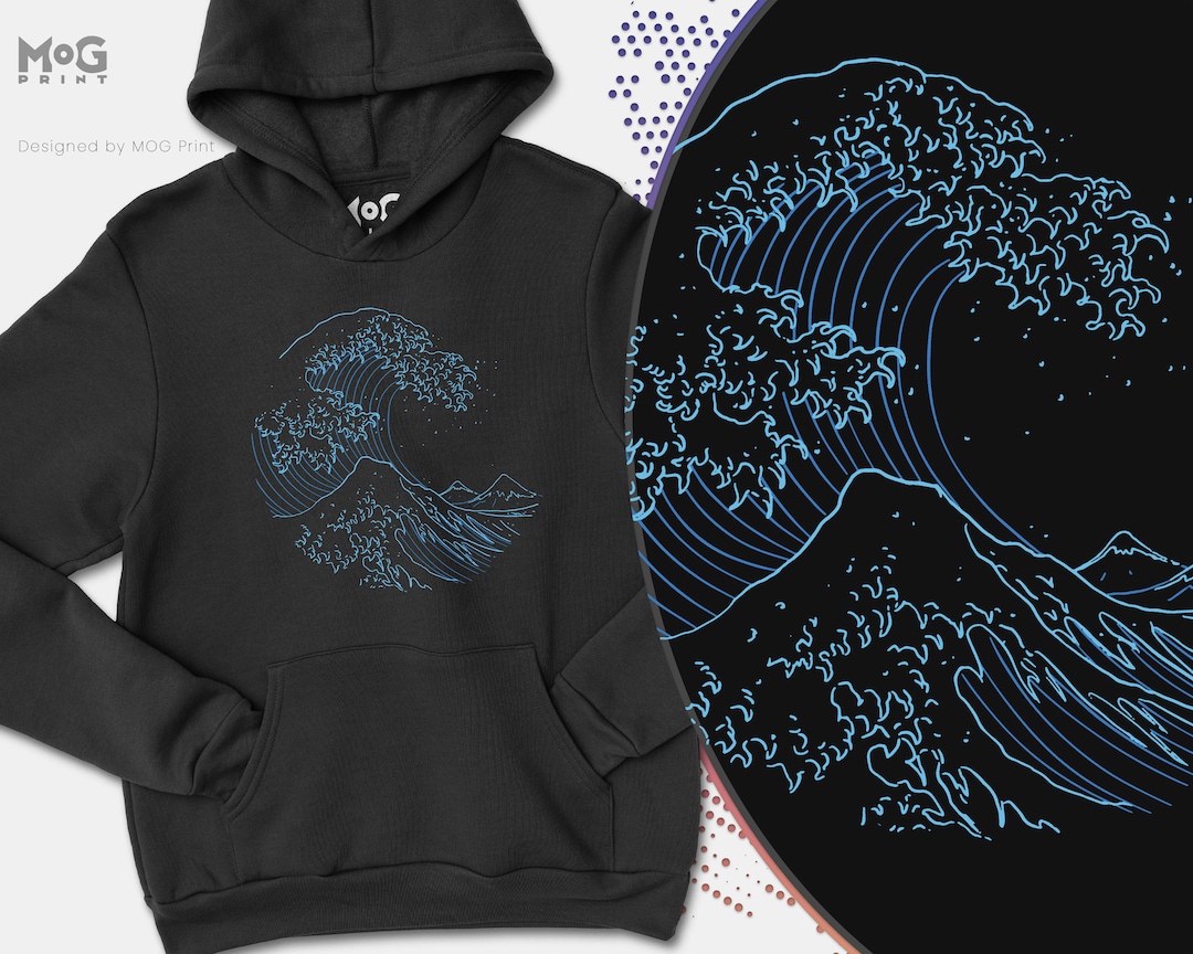 Hokusai the Great Wave Hoodie Aesthetic Japanese Kanagawa Vaporwave