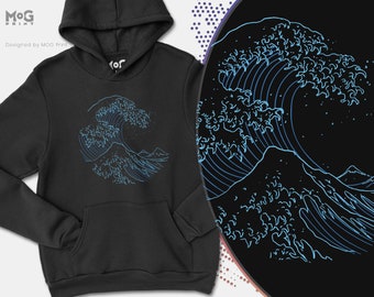 Hokusai The Great Wave Hoodie Aesthetic Japanese Kanagawa vaporwave classic art Jumper ocean wave Hoody