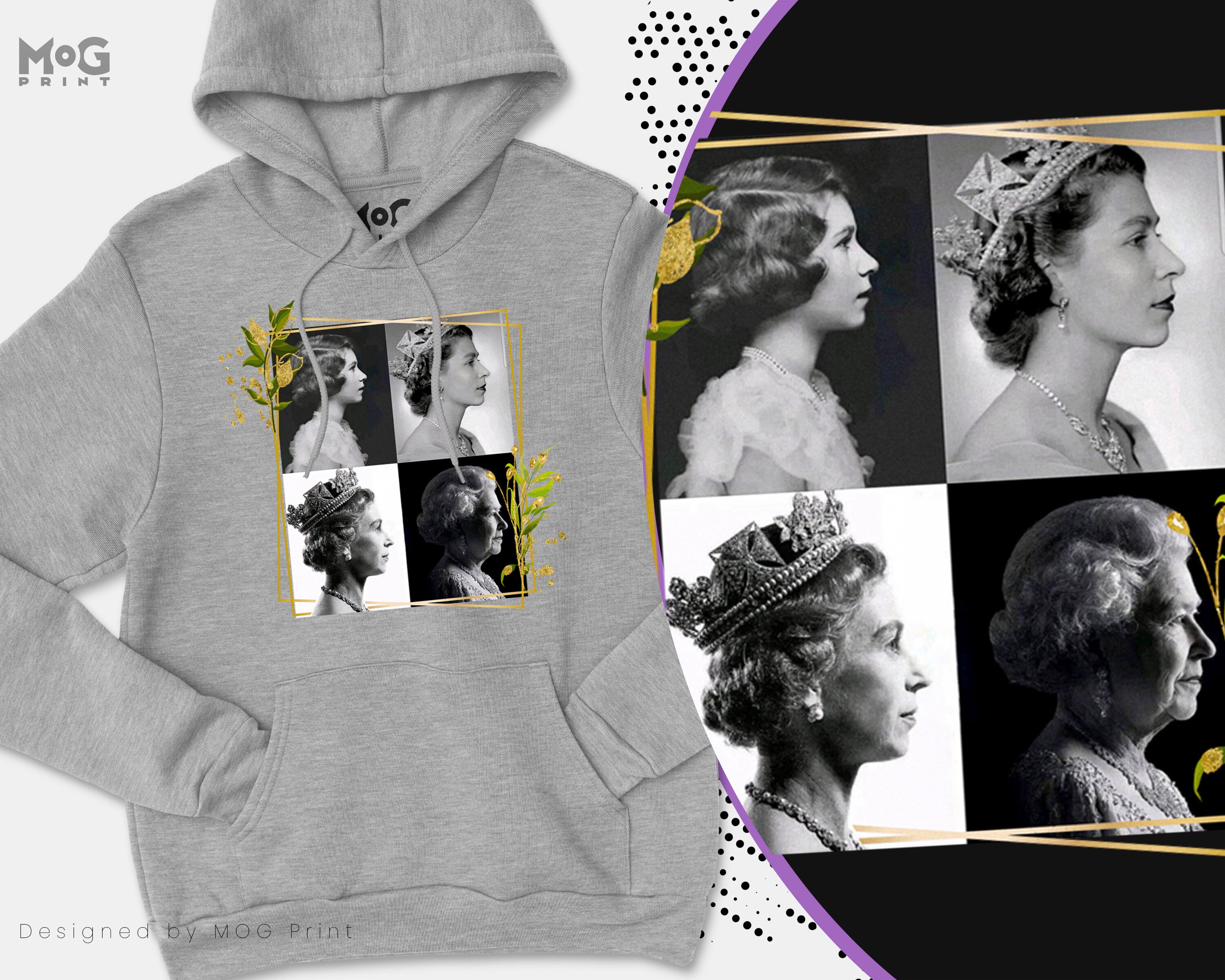 Discover RIP Queen Elizabeth II Hoodie, Queen of England Portrait Rest in Peace Memorabilia Union Jack Tribute Queen Jumper Operation London Memorial