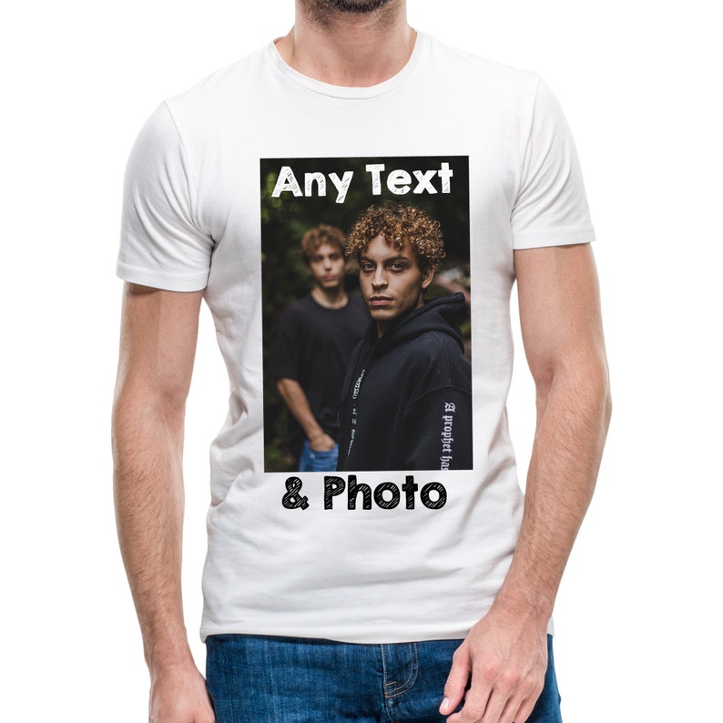 Personalised Photo T shirt Front & Back Print Any Picture Image Personalized Text tshirt Custom Design Shirt Birthday Hen Party Tee Top image 2