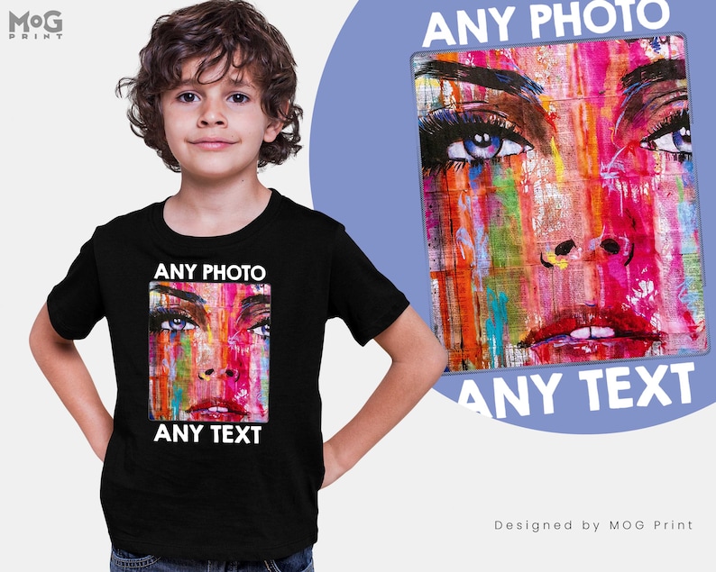 Personalised Photo T shirt Front & Back Print Any Picture Image Personalized Text tshirt Custom Design Shirt Birthday Hen Party Tee Top image 4