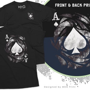 Ace of Spades T-shirt, Ace Shirt, Gothic Biker Rock Alternative Poker Player, Playing Cards Graphic Top, Blackjack Casino Lover Poker Gift