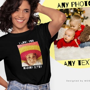 Personalised Photo T shirt Front & Back Print Any Picture Image Personalized Text tshirt Custom Design Shirt Birthday Hen Party Tee Top image 3