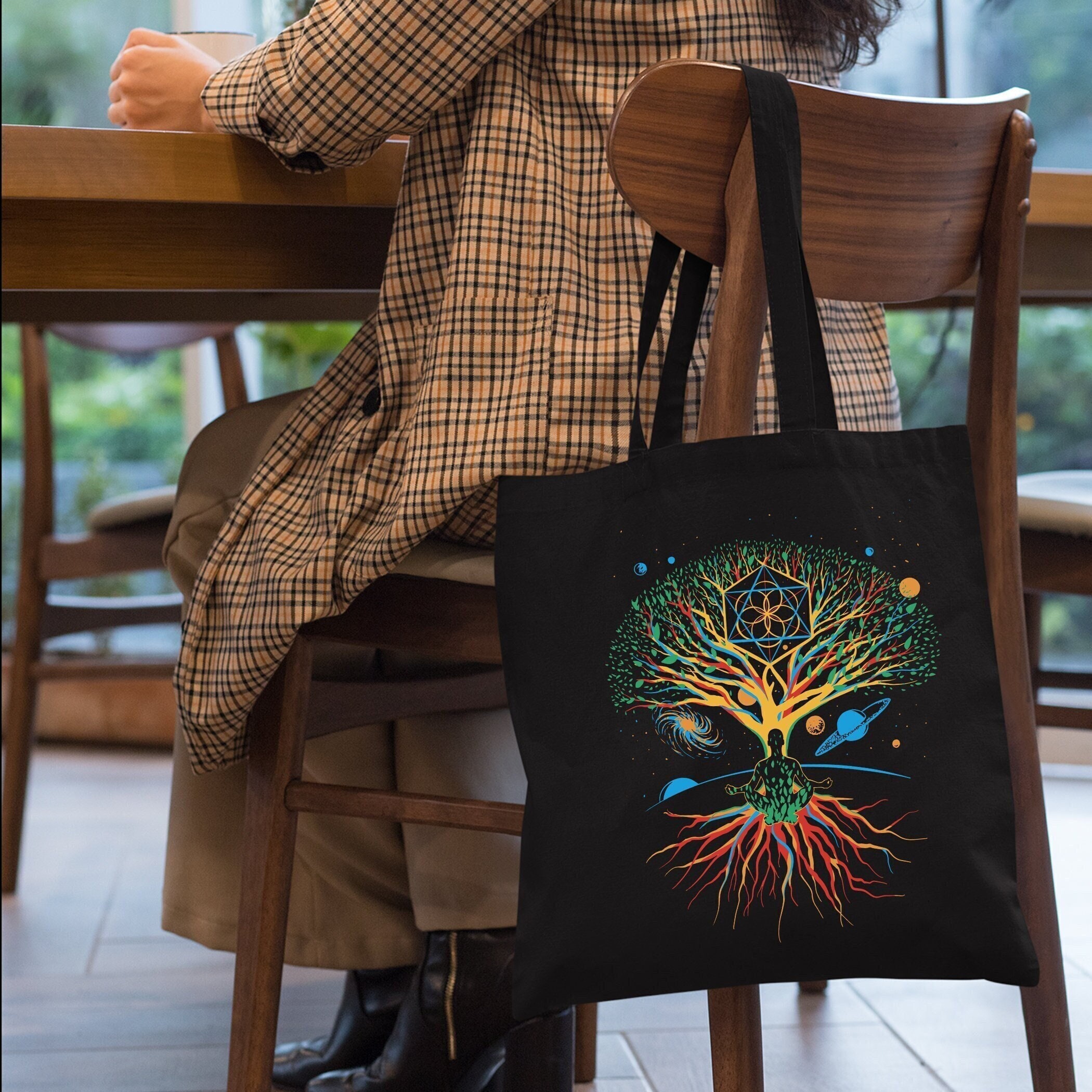 Tree of Life Tote Bag, Meditation Zen Yoga Bag, Spiritual Mandala