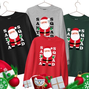 Sweat-shirt de l&#39;escouade du père Noël, joli pull d&#39;hiver du père Noël pour Noël, cadeau pour enfants, haut pour groupe de Noël assorti, graphique amusant pour la famille