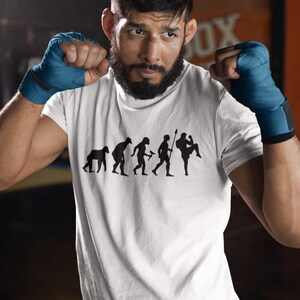 Muay Thai T-shirt Martial Arts Shirt Muay Thai Gift Fighter Shirt MMA Gift for Men/him Mixed Martial Arts Gift Fighting Evolution image 2