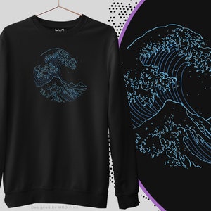 Hokusai The Great Wave Sweatshirt Aesthetic Japanese Kanagawa vaporwave classic art ocean wave Sweater