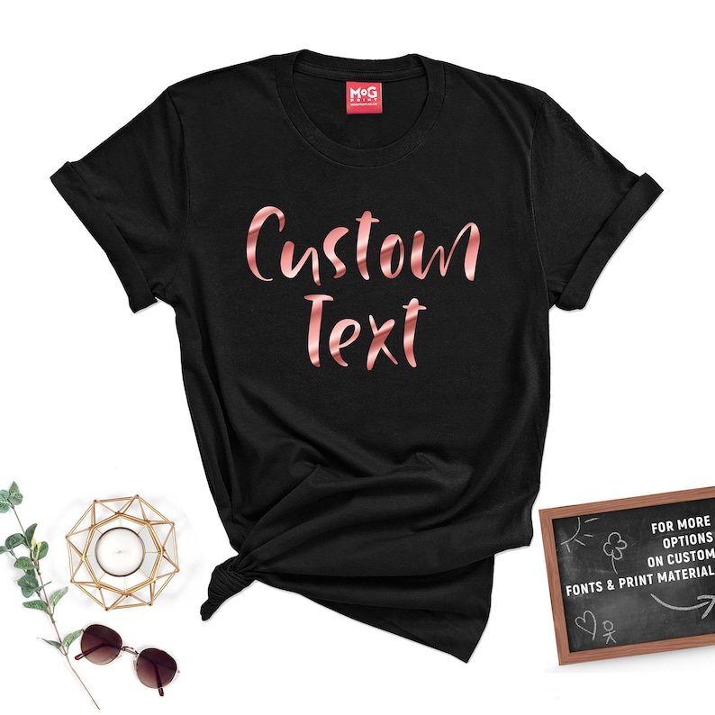 Personalised Text T-shirt Custom Personalized Gift Shirt Any Own Print Birthday Gift for Her | Stag Do Hen Party Shirts | Ladies Womens Top 