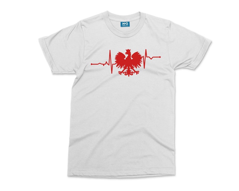 Polen Herzpuls T-Shirt Polnisches Geschenk des Roten Adlers Polnische Menschen Bürger Polska koszulka Polskie Tourist Tourismus Shirt Polen Geschenke Unisex Bild 1