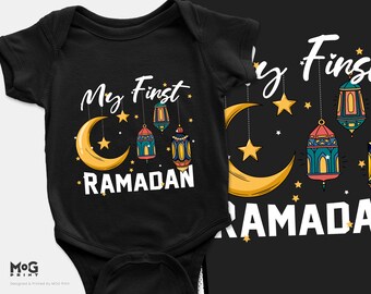 Mein erster Ramadan-Baby-Bodysuit, Ramadan-Monat Religiöser Muslimischer Geschenk-Strampler Für Babys, Erste Eid Festival Feier Baby-Geschenk-Bodysuit