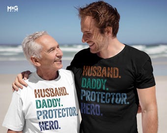 Father’s Day Gift T-shirt, Husband Daddy Protector Hero Shirt, Funny Dad Tee, Father's Birthday Gift Top, Dad Quote T-shirt for New Dad