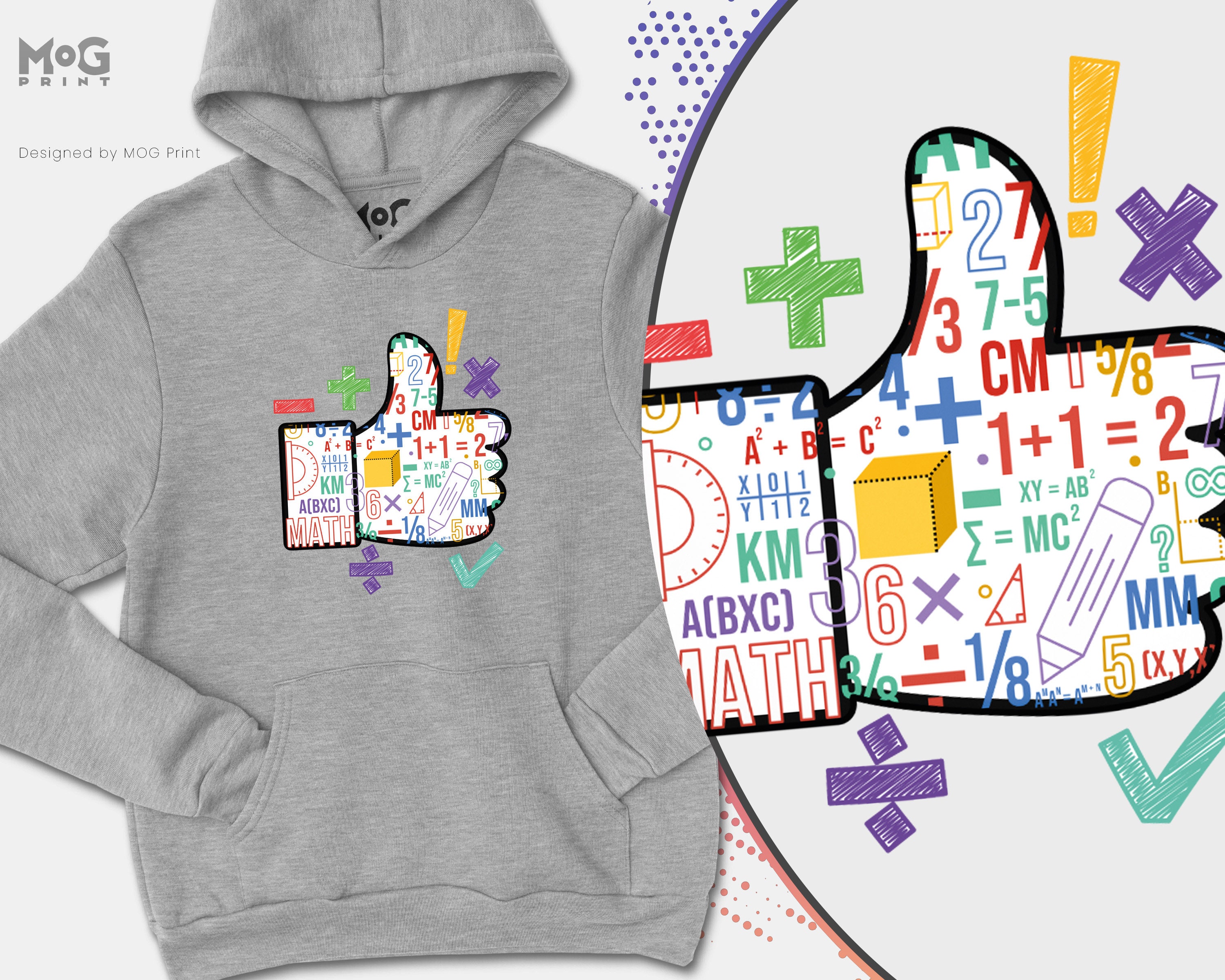 Math Thumbs up Mathematics Hoody 2026 Numbers Day Hoodie Hoody School ...
