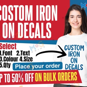 DIY-Eisen auf Vinyl-Transfers, Namen zum Aufbügeln, Buchstaben zum Aufbügeln, personalisierter Text zum Aufbügeln, individuelle Wärmeübertragungen, Aufkleber zum Aufbügeln