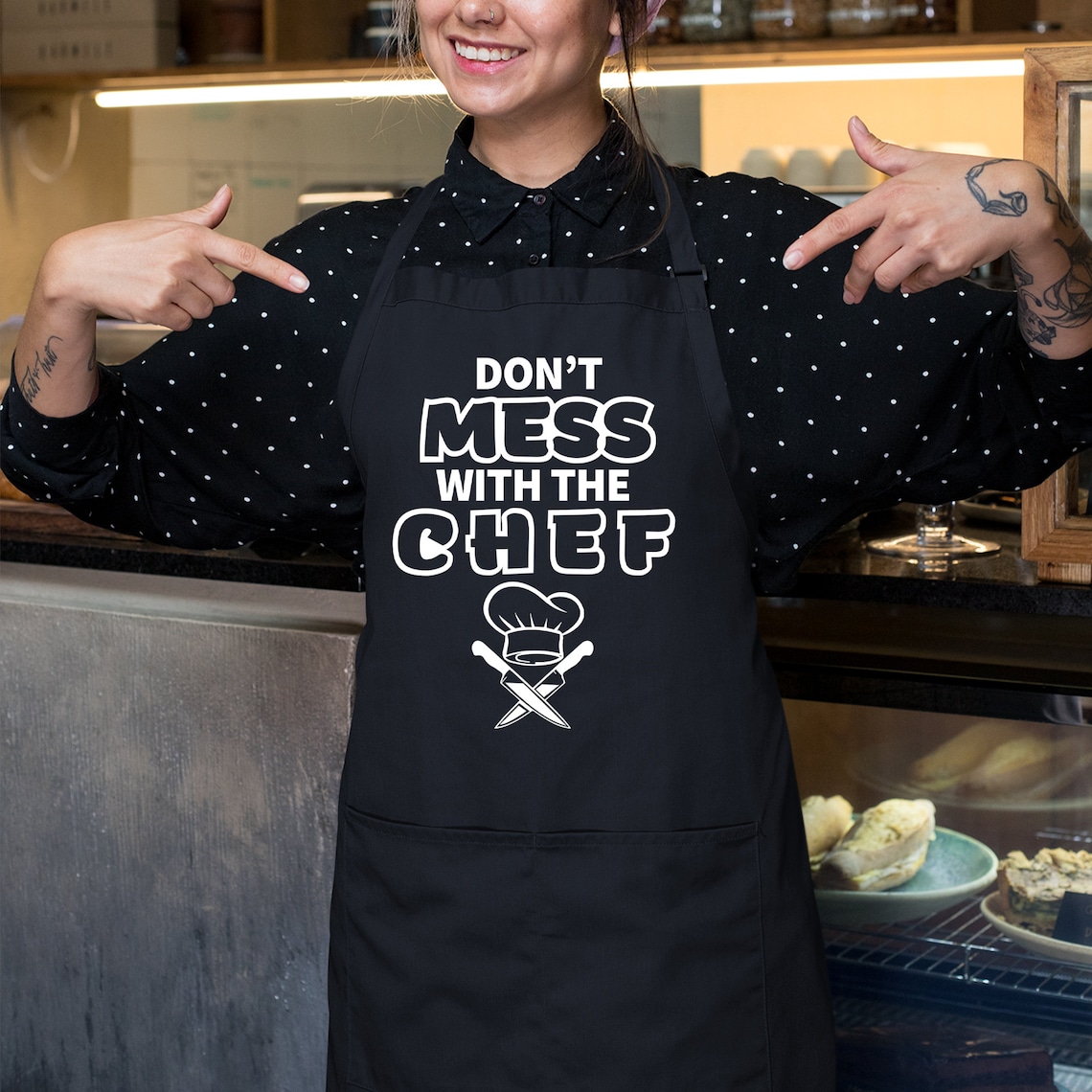 Don't Mess With the Chef Apron Funny Mens Apron Apron Etsy