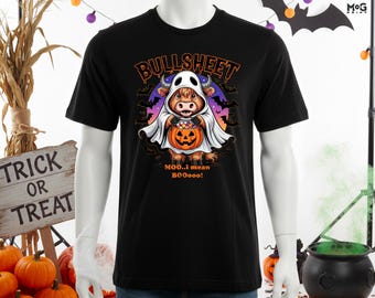 Funny Halloween Bullsheet T-shirt, Cow Ghost Shirt, Moo I Mean Boo Fall Tee, Halloween Pun Shirt Unisex Costume, Trick Or Treat Gift Top