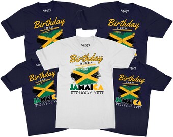 Jamaica Birthday Crew Trip T-shirt, Personalized Vacation Top, Matching Group Apparel