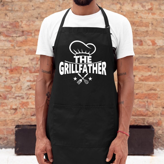 Grembiule Divertente Da Uomo Con 2 Tasche – Nero Regolabile – Per Cucina, Barbecue E Grigliate – Idea Regalo Per Papà
