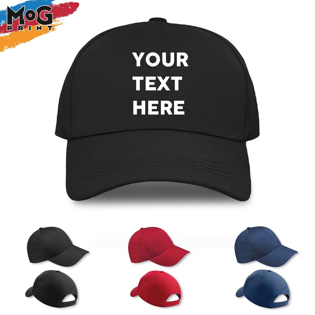 Personalised Text Logo Cap | Custom Any Name Message Hat | Personalized ...