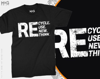 Rinnova Riutilizza Ricicla Ripensa T-shirt, Salva il cambiamento climatico della Terra, Regalo di riciclaggio per il pianeta Terra, Regali di riciclaggio ambientale Tee