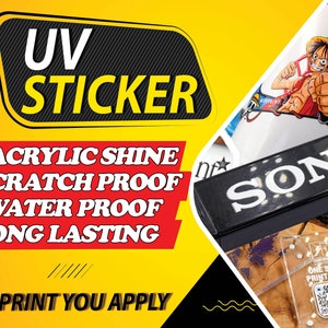 Personalised 3D UV Transfer, Any Image Text Acrylic Gang Sheet, Custom DTF Stickers for Phone Glass, Wholesale Ready to Apply DTF Transfer